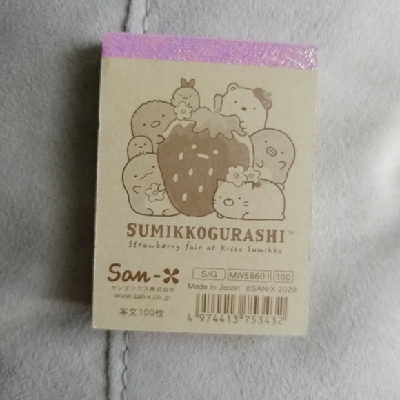 San-X Sumikko Gurashi strawberry fair mini memo pad - Strawberries - Picture 2 of 4